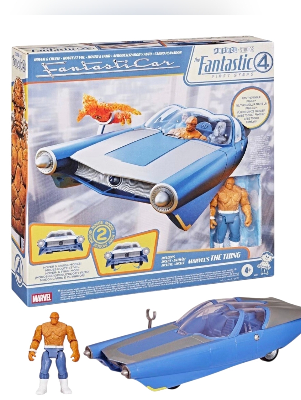 Superhero Hover Car Toy with Action Figure – Kids Flying Vehicle Playset, Intera